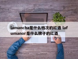 lamancha是什么档次的红酒 lafumanor是什么牌子的红酒